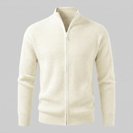 Men's Ribbed Full-Zip Knit Cardigan