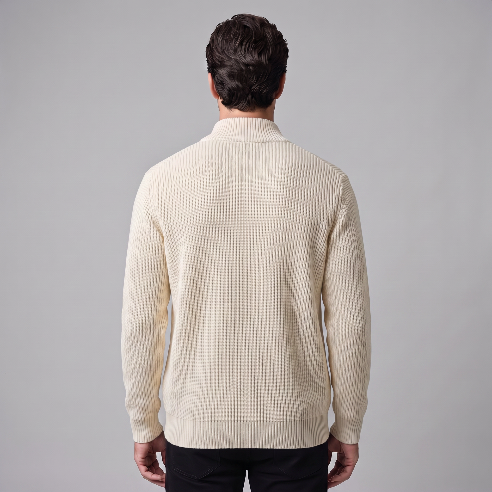 Men's Ribbed Full-Zip Knit Cardigan