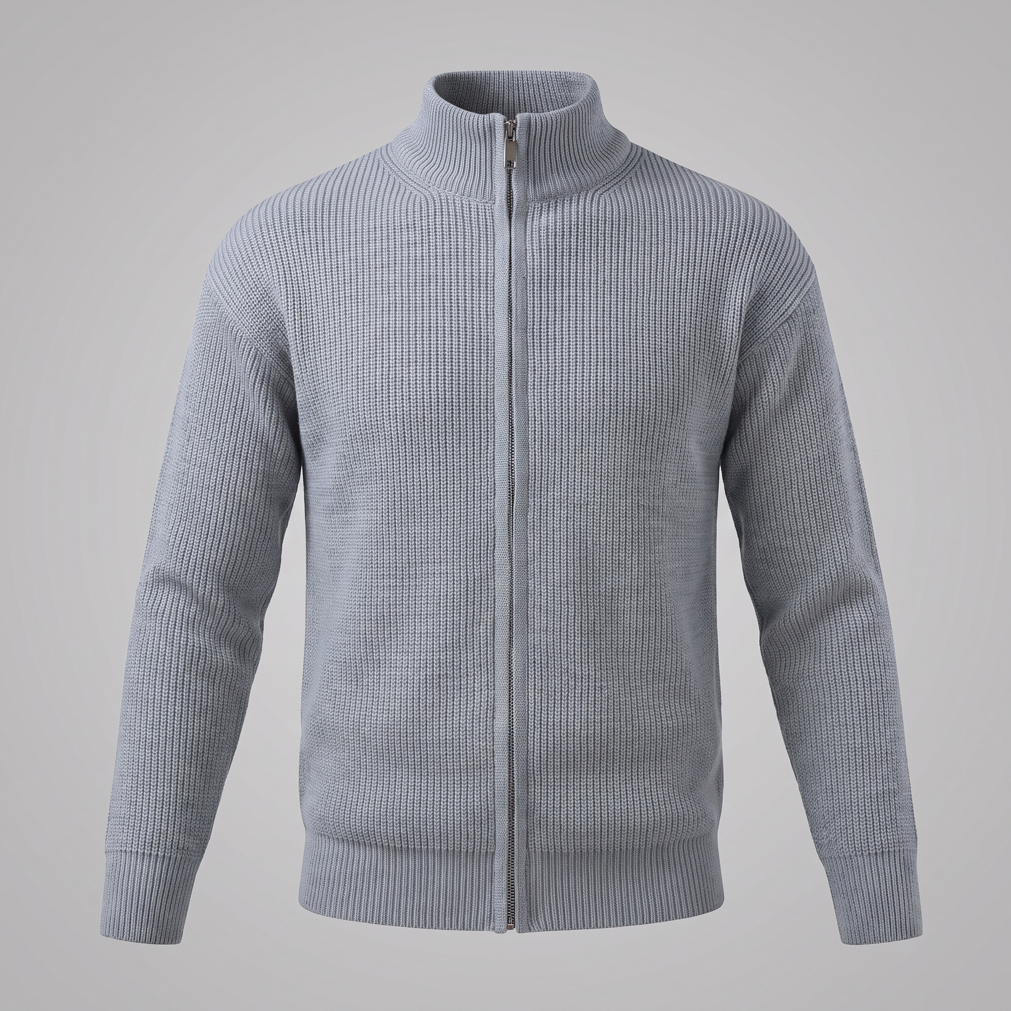 Men's Ribbed Full-Zip Knit Cardigan