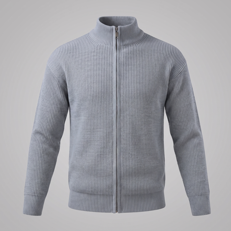 Men's Ribbed Full-Zip Knit Cardigan