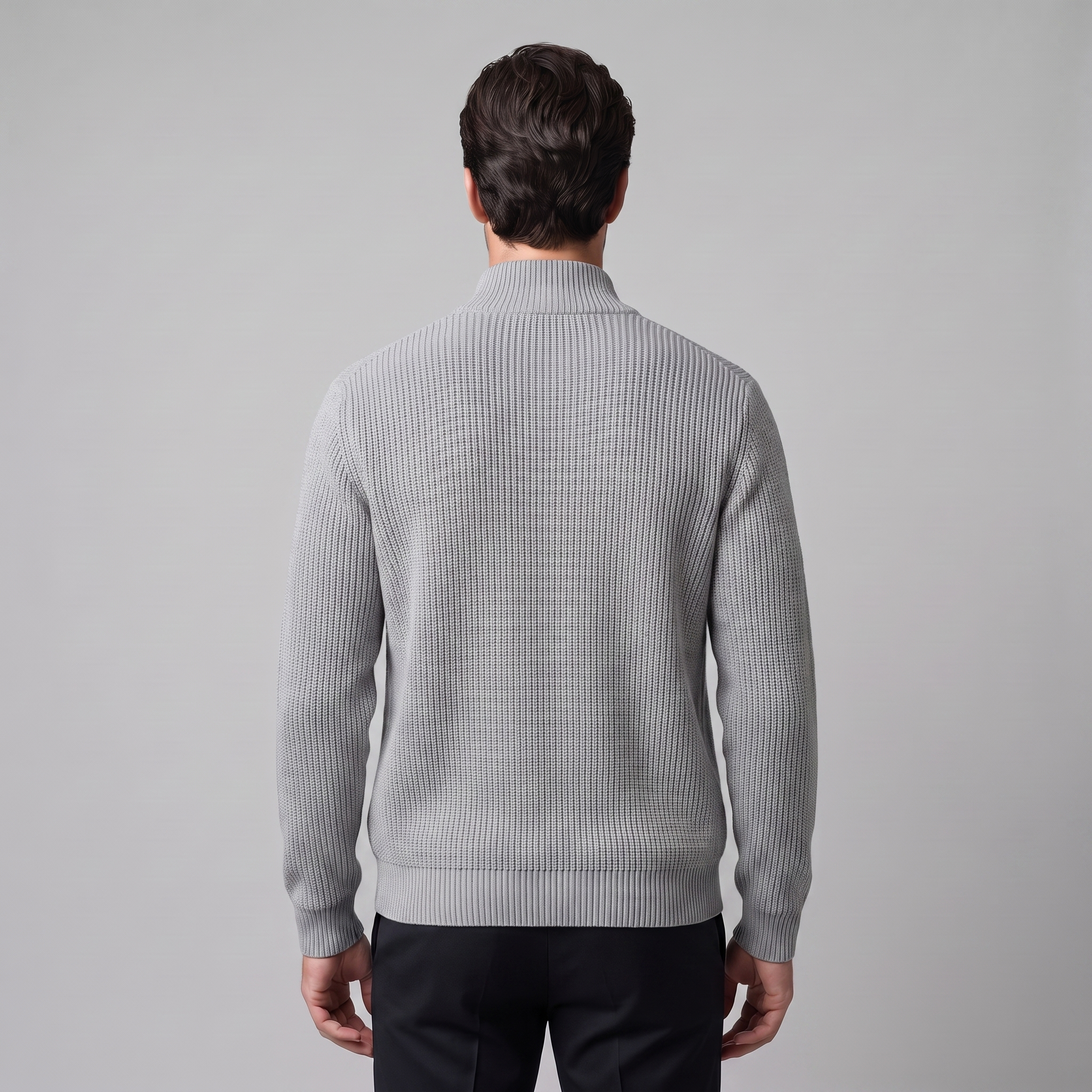 Men's Ribbed Full-Zip Knit Cardigan