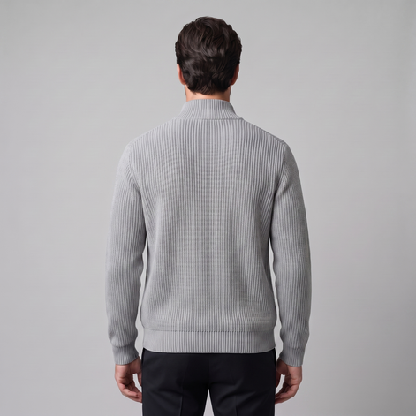 Men's Ribbed Full-Zip Knit Cardigan