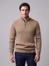 Men's Ribbed Half-Zip Cotton Sweater