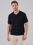 Men's Ribbed Knit Button-Through Polo