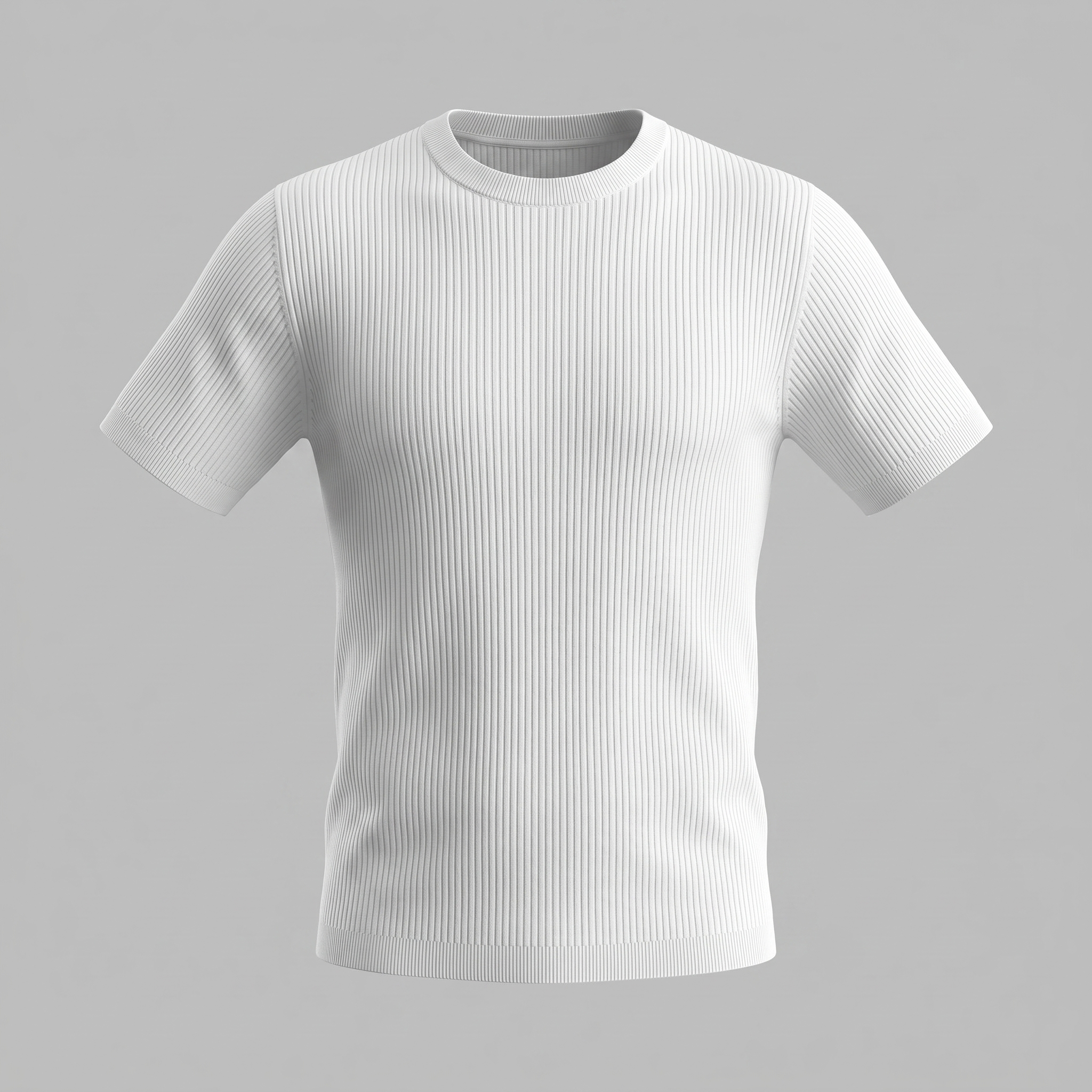 Men's Ribbed Knit Crew Neck T-Shirt