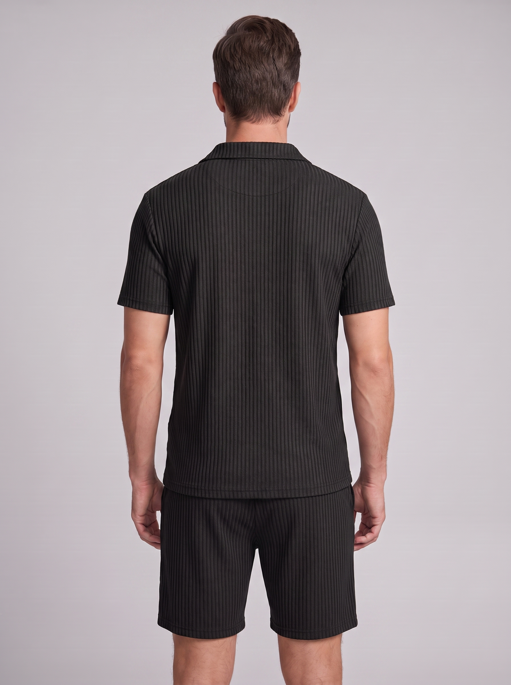 Men's Ribbed Knit Polo Co-Ord Set