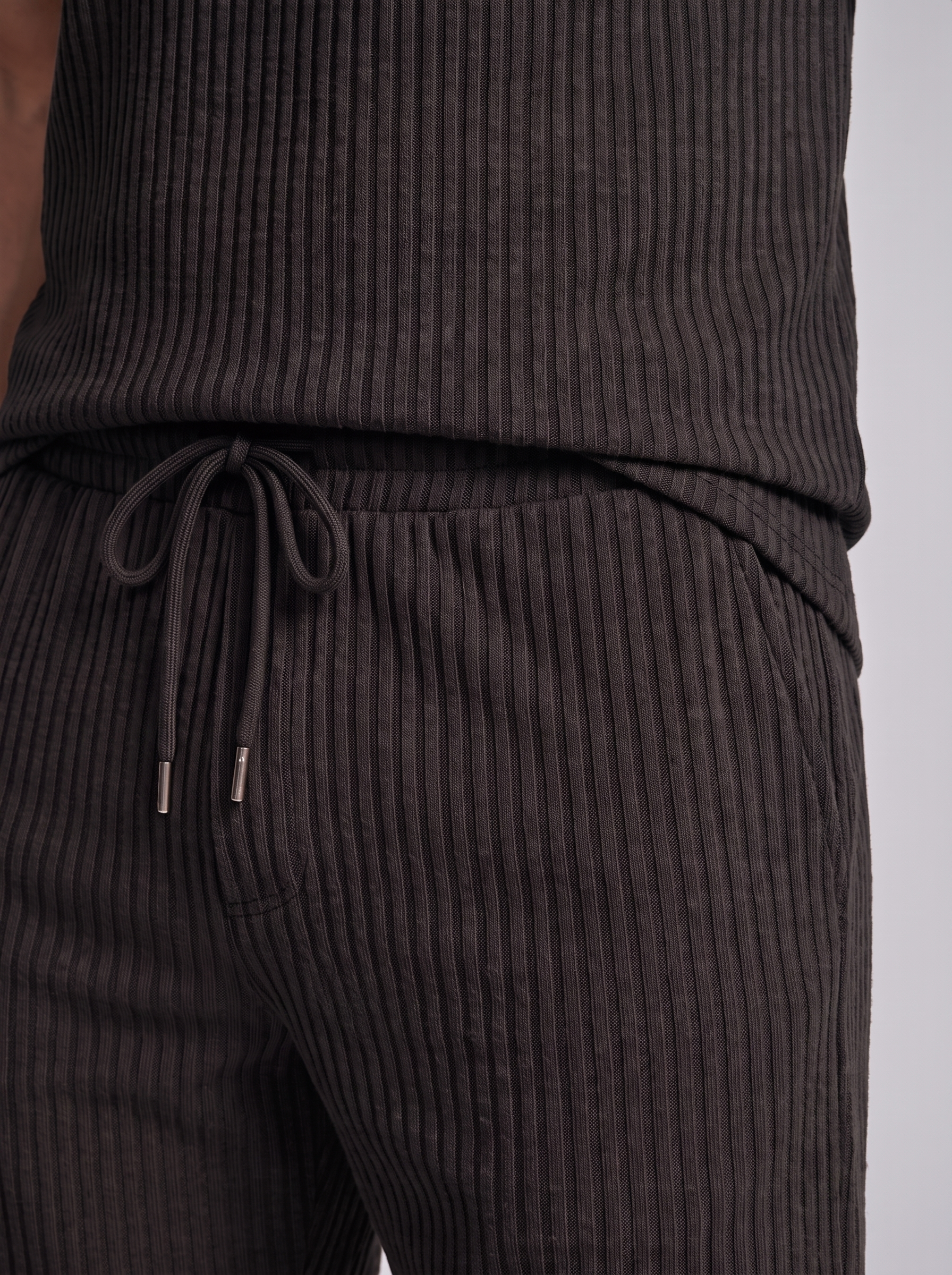Men's Ribbed Knit Polo Co-Ord Set