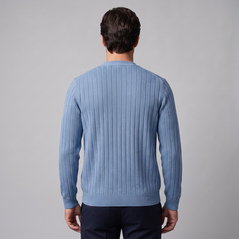 Men's Ribbed Knit V-Neck Cardigan