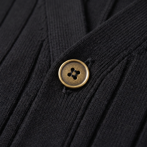 Men's Ribbed Knit V-Neck Cardigan