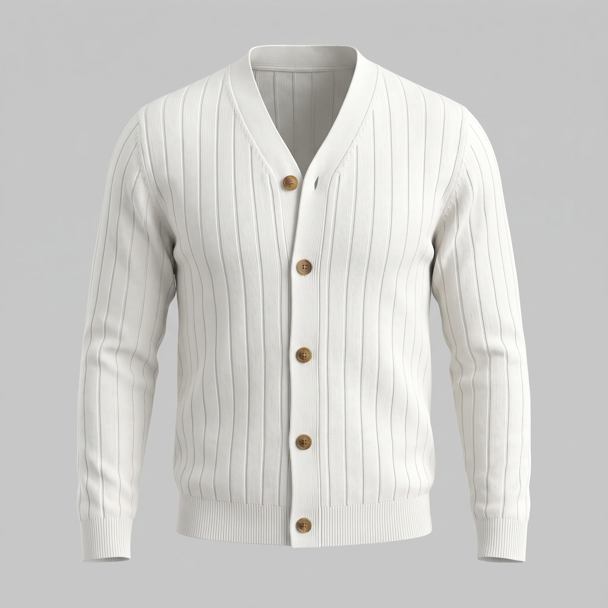Men's Ribbed Knit V-Neck Cardigan