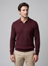 Men's Ribbed Open Collar Polo Sweater