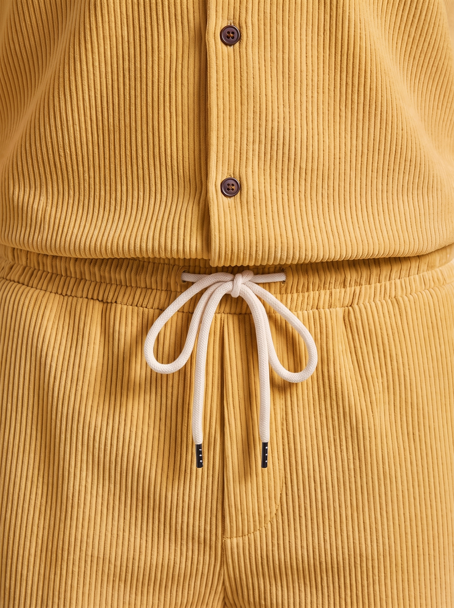 Men's Ribbed Stripe Shirt and Shorts Co-Ord Set