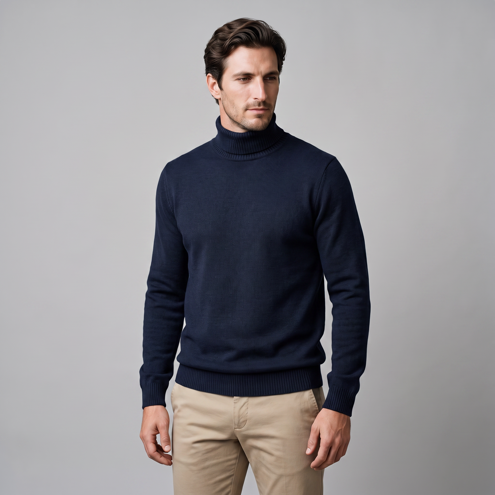 Men's Ribbed Turtleneck Sweater