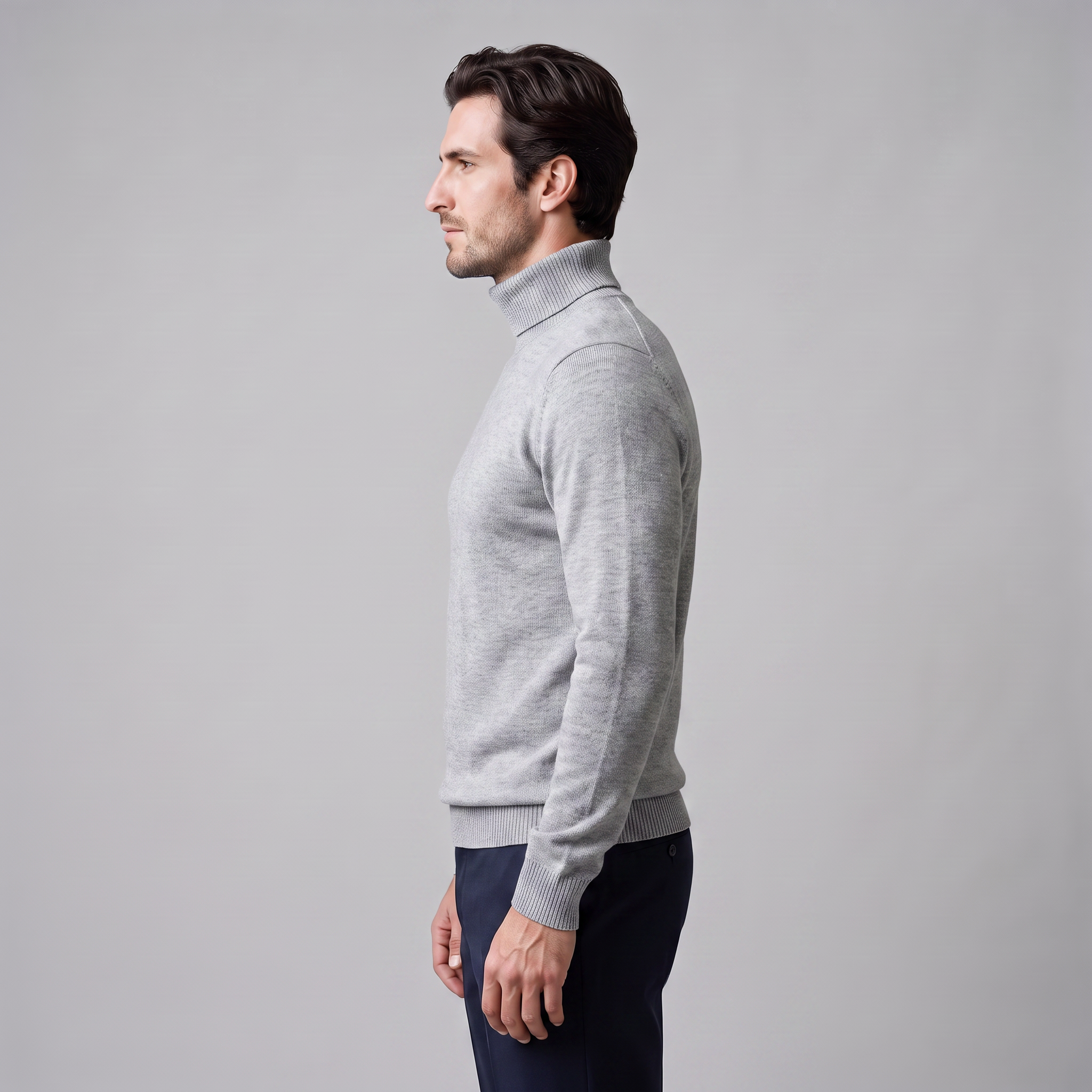 Men's Ribbed Turtleneck Sweater