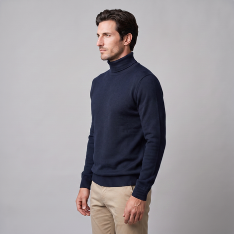 Men's Ribbed Turtleneck Sweater