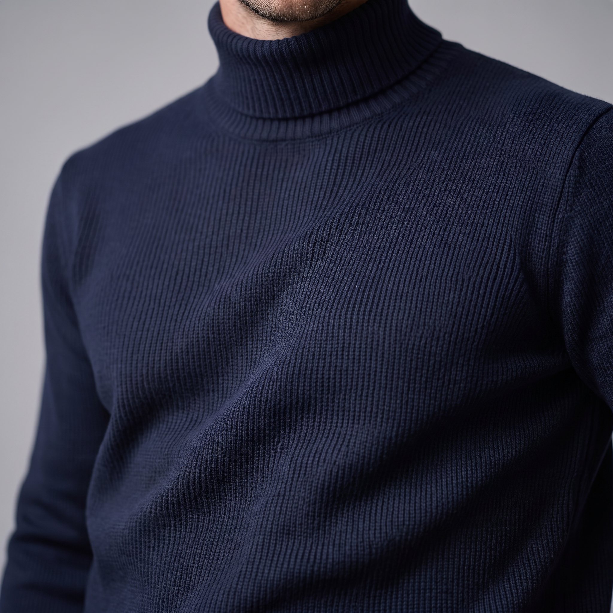 Men's Ribbed Turtleneck Sweater