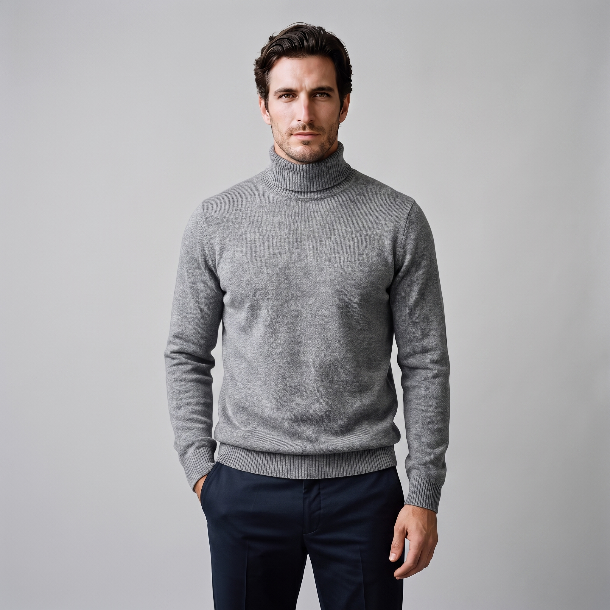 Men's Ribbed Turtleneck Sweater