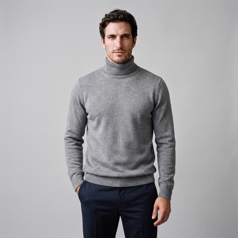 Men's Ribbed Turtleneck Sweater