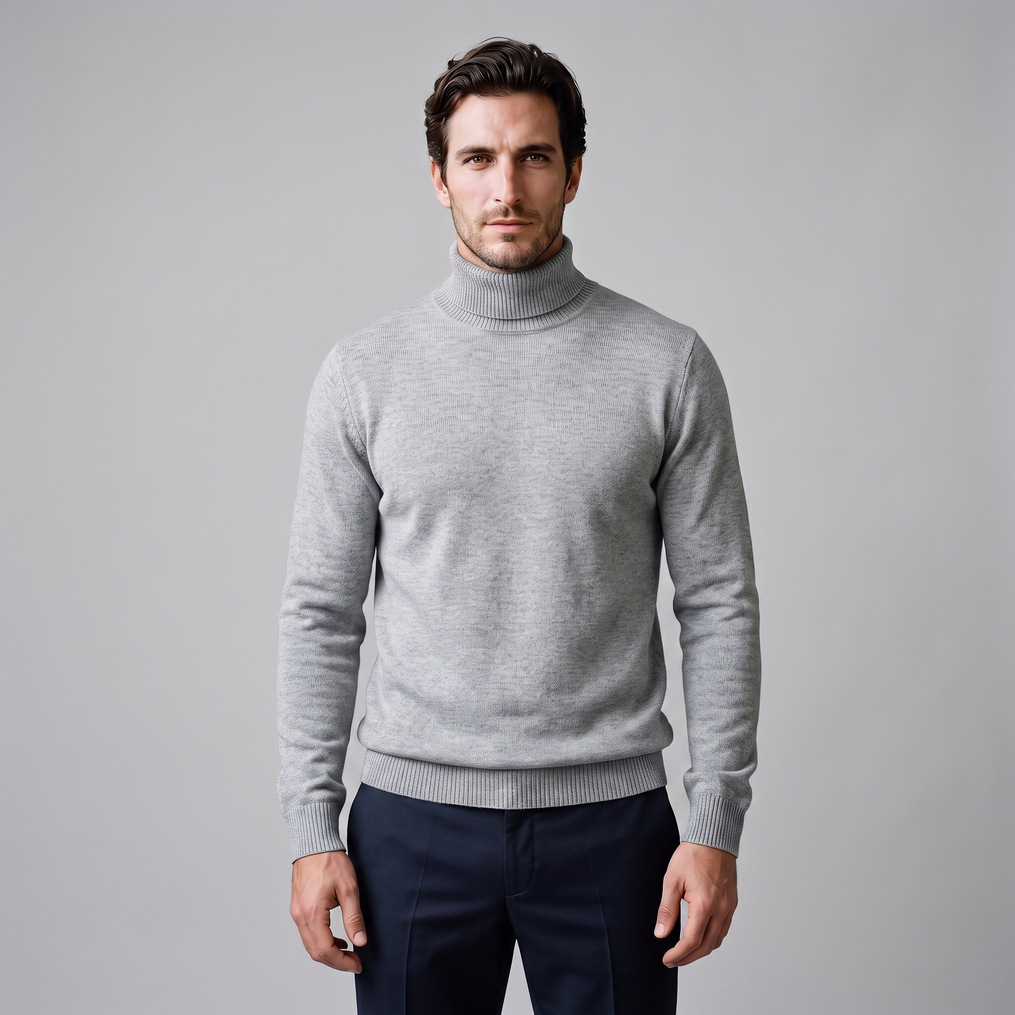 Men's Ribbed Turtleneck Sweater