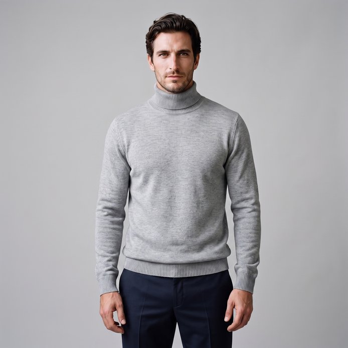 Men's Ribbed Turtleneck Sweater
