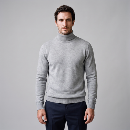 Men's Ribbed Turtleneck Sweater
