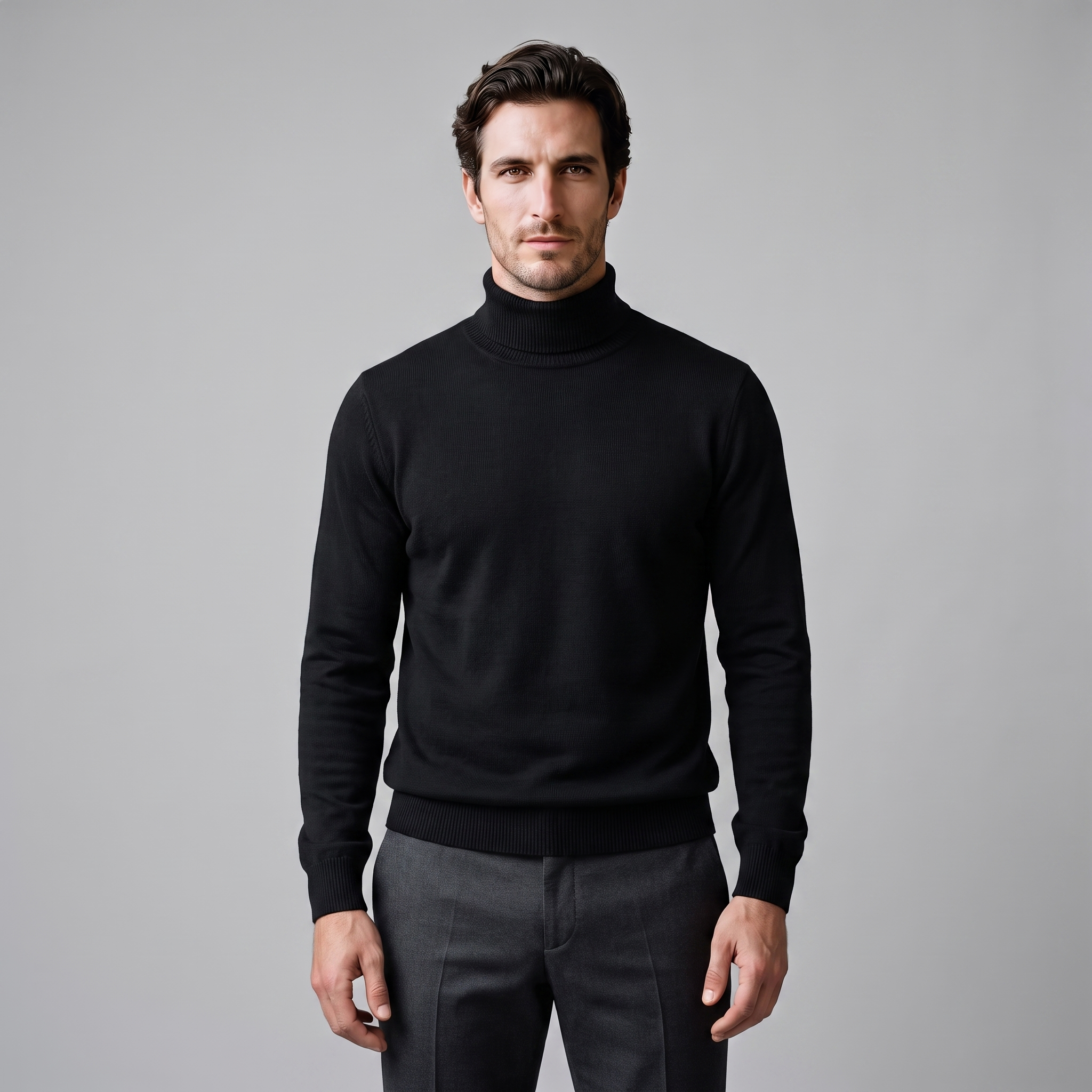 Men's Ribbed Turtleneck Sweater