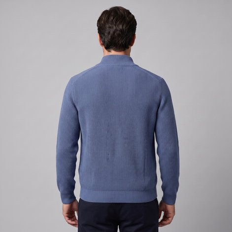 Men's Ribbed Wool Full-Zip Cardigan