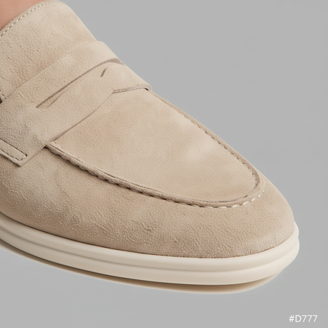 Men's Sand Suede Penny Loafer Mules