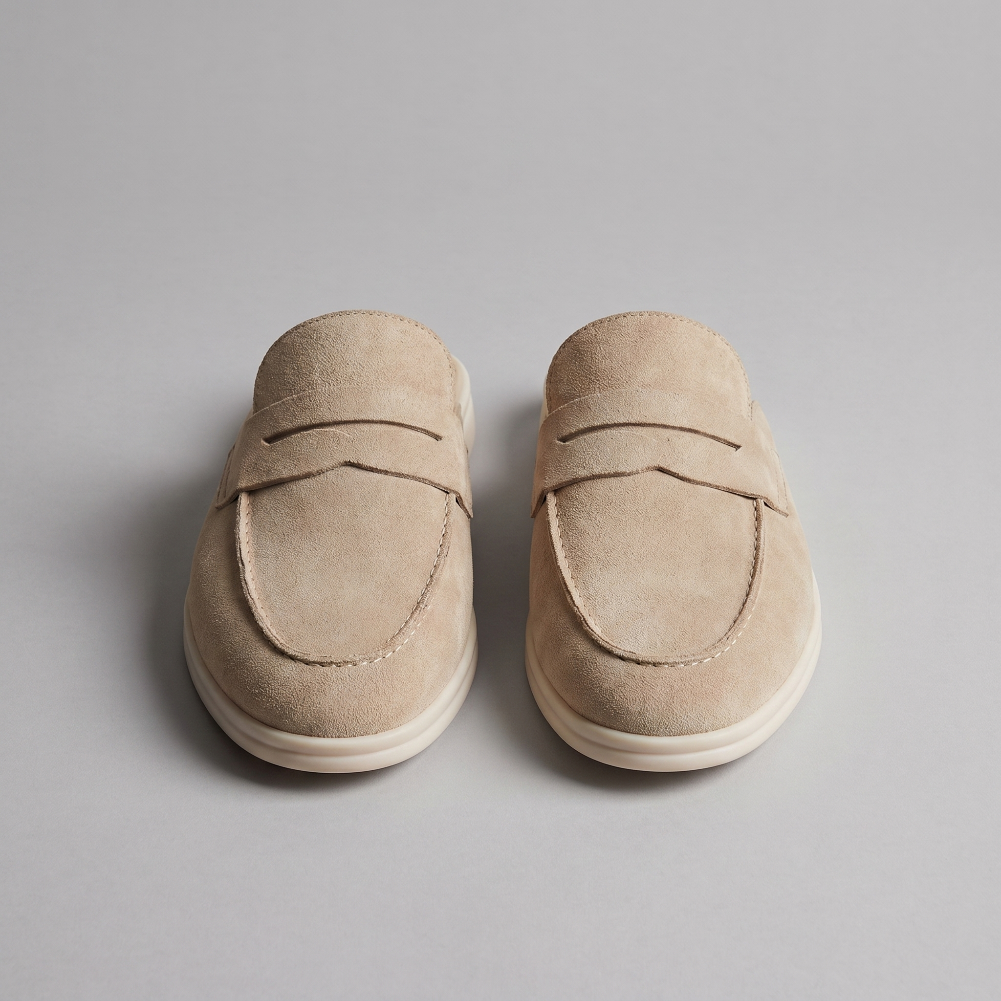 Men's Sand Suede Penny Loafer Mules