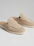 Men's Sand Suede Penny Loafer Mules