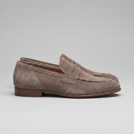 Men's Sheepskin Suede Penny Loafers