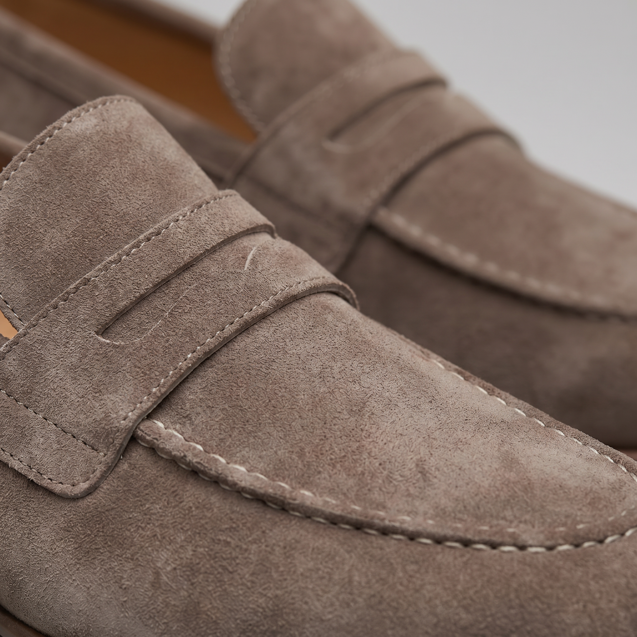 Men's Sheepskin Suede Penny Loafers