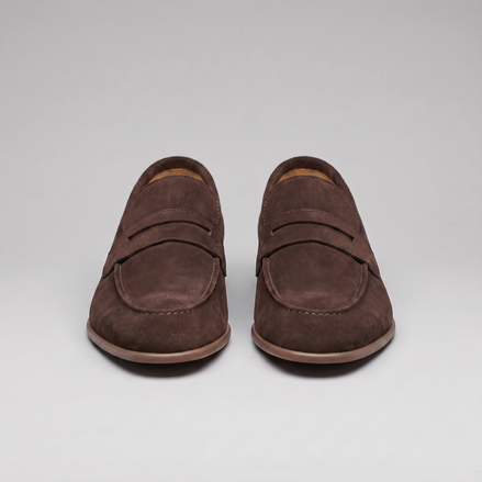 Men's Sheepskin Suede Penny Loafers