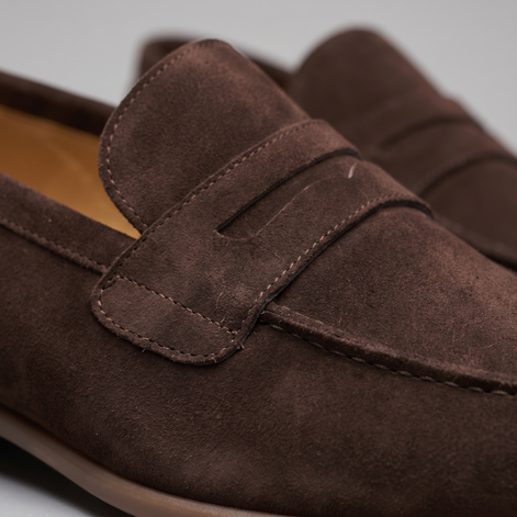 Men's Sheepskin Suede Penny Loafers