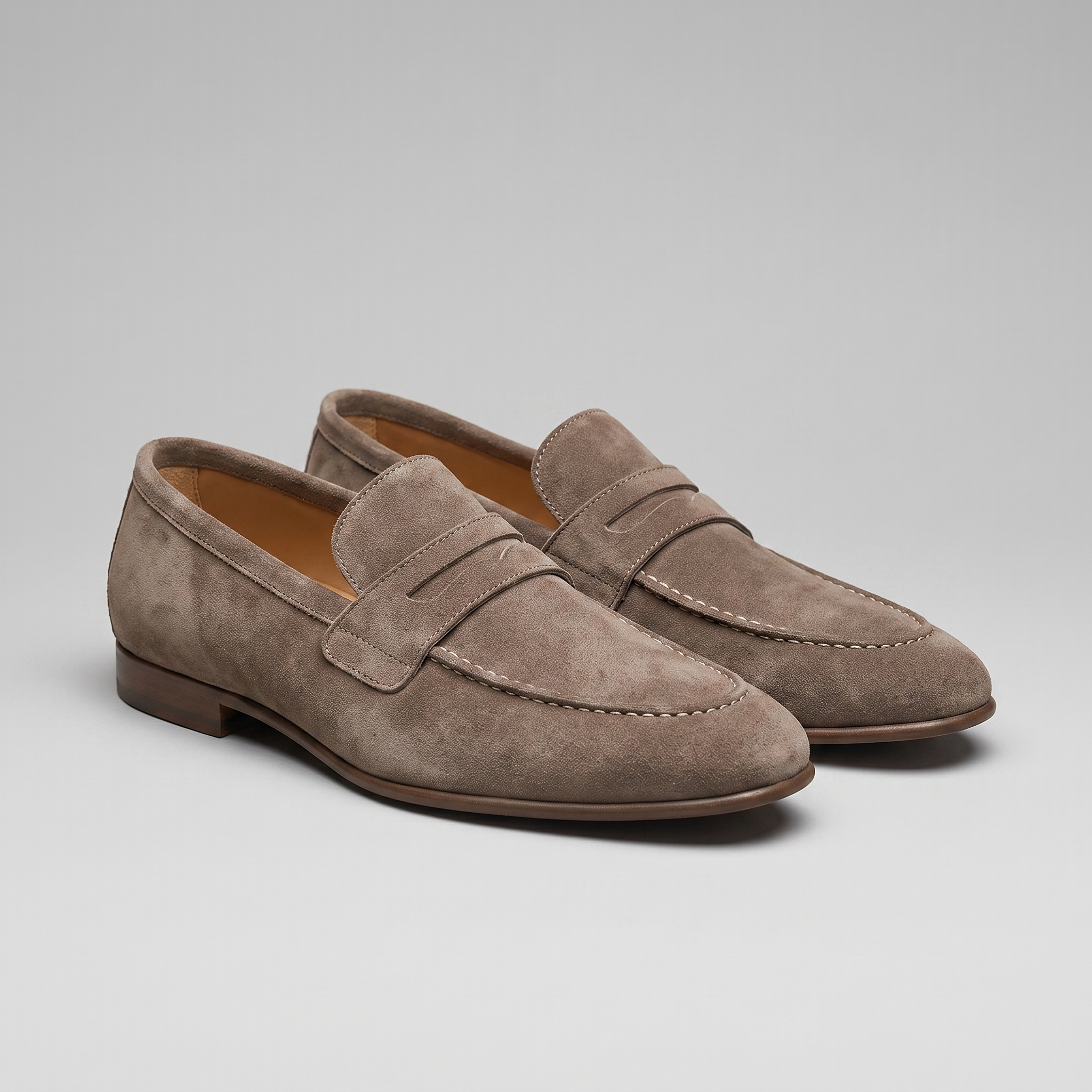 Men's Sheepskin Suede Penny Loafers