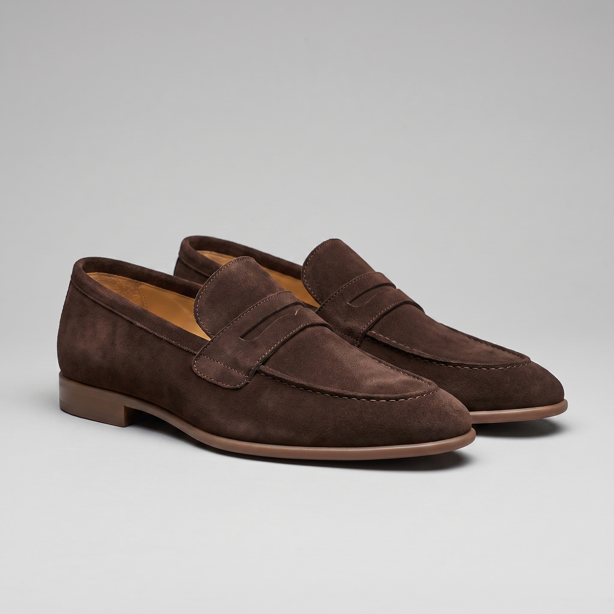 Men's Sheepskin Suede Penny Loafers