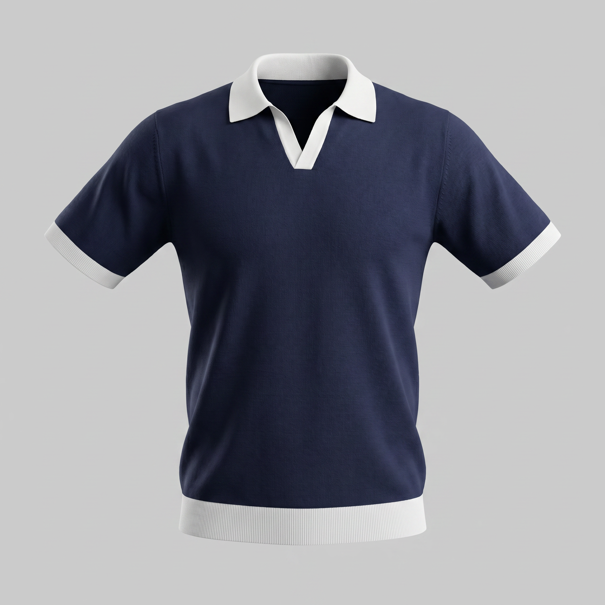 Men's Short Sleeve Knitted Polo Shirt