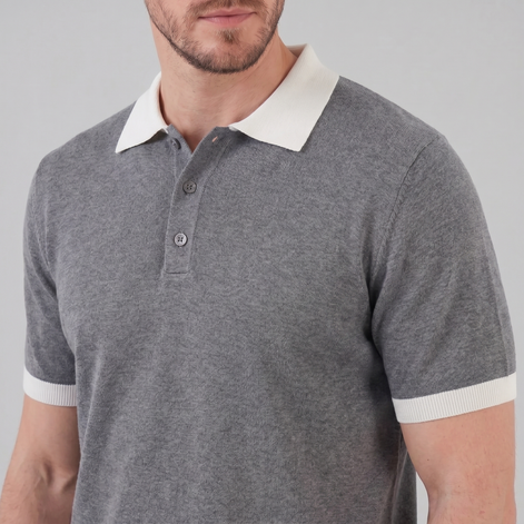 Men's Short Sleeve Knitted Polo Shirt