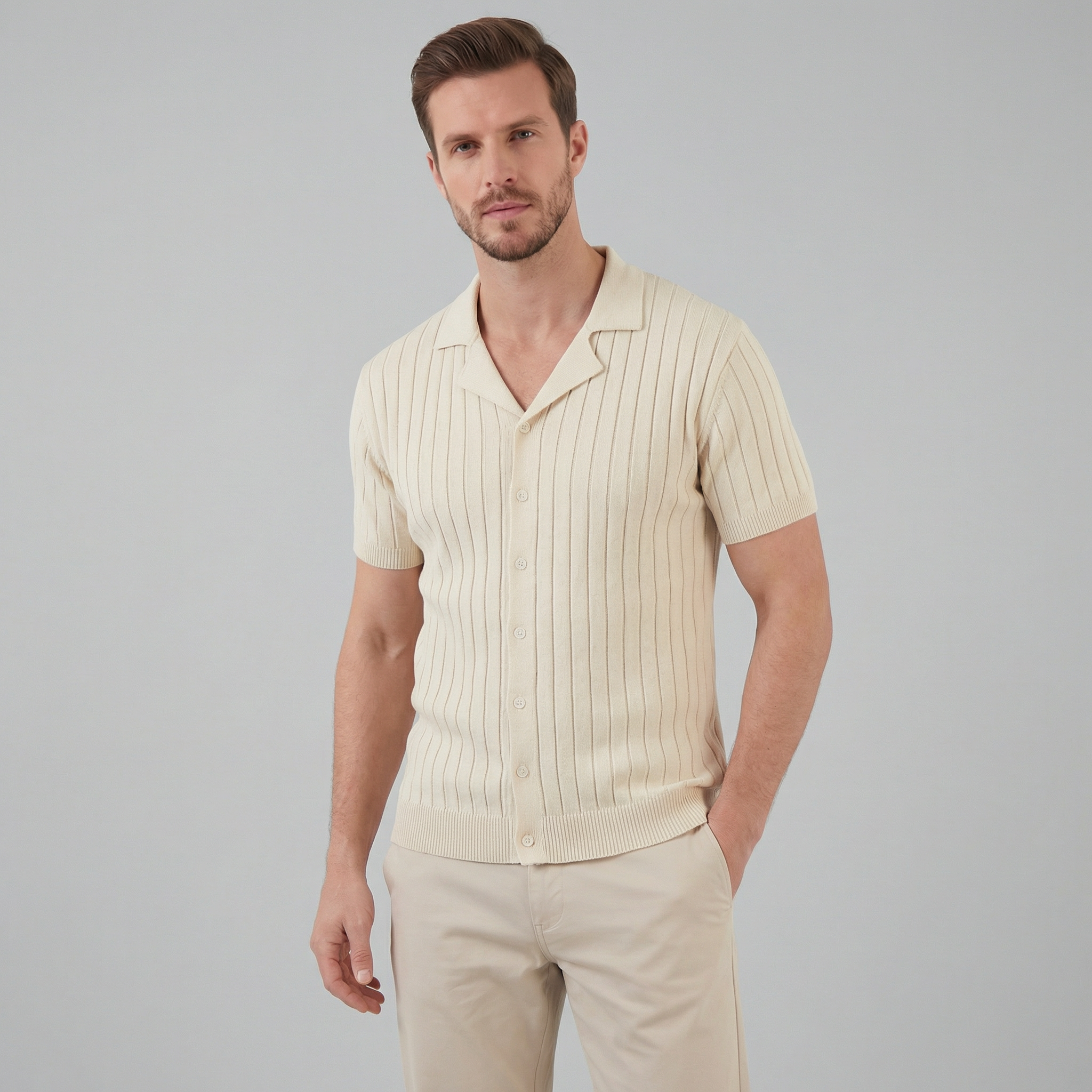 Men's Short Sleeve Knitted Shirt