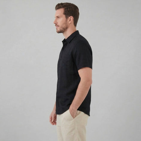 Men's Short Sleeve Linen Shirt