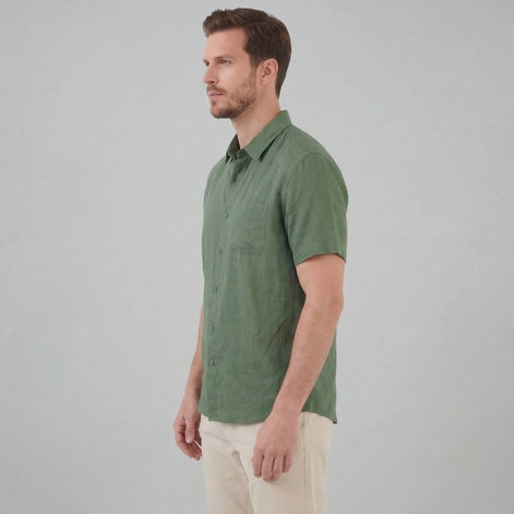 Men's Short Sleeve Linen Shirt