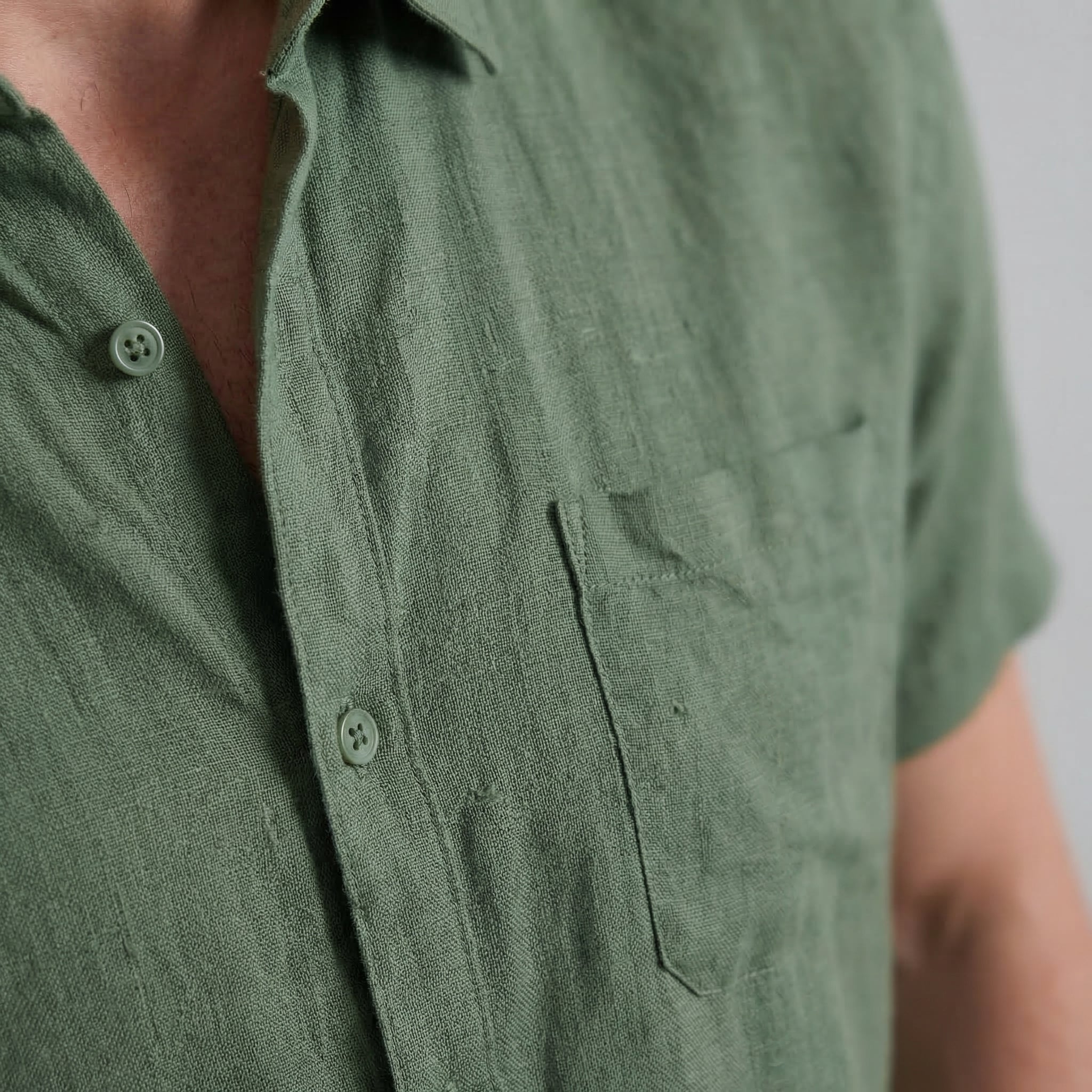 Men's Short Sleeve Linen Shirt