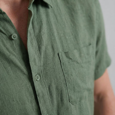 Men's Short Sleeve Linen Shirt