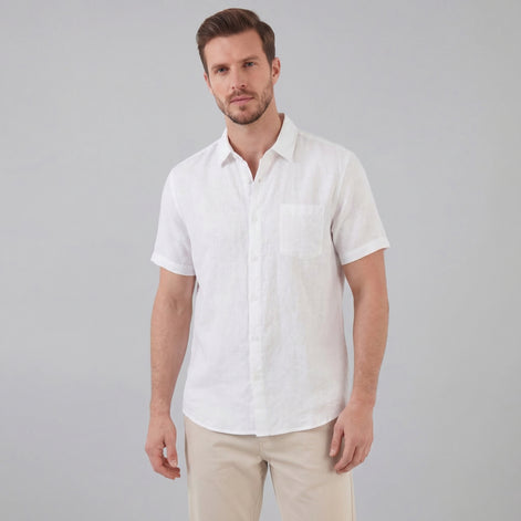Men's Short Sleeve Linen Shirt