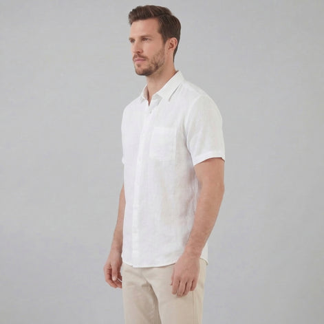 Men's Short Sleeve Linen Shirt