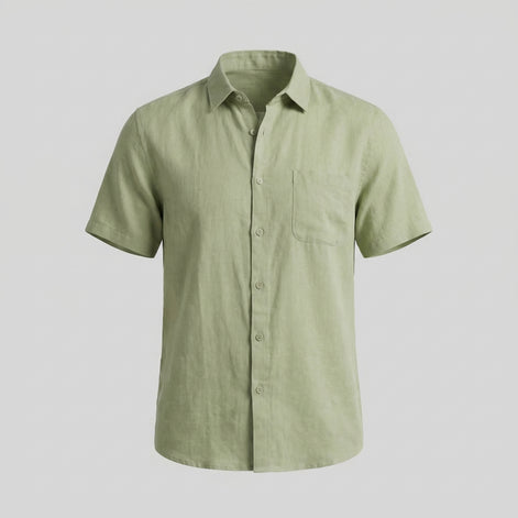 Men's Short Sleeve Linen Shirt