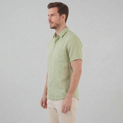 Men's Short Sleeve Linen Shirt