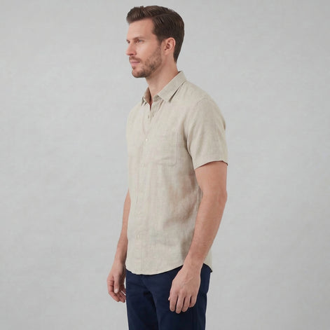 Men's Short Sleeve Linen Shirt