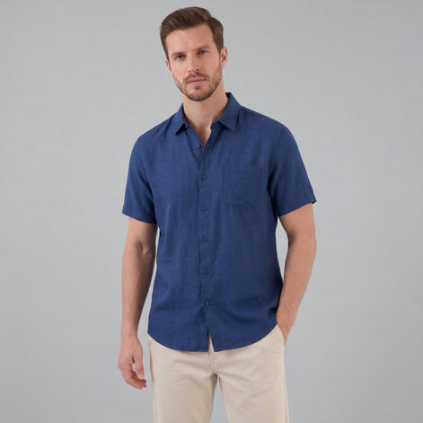 Men's Short Sleeve Linen Shirt