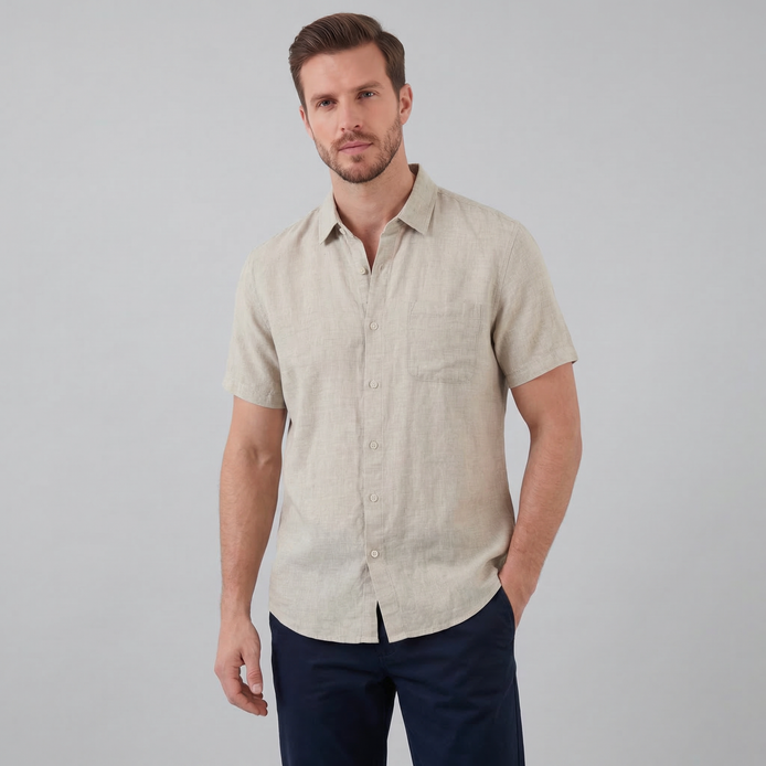 Men's Short Sleeve Linen Shirt